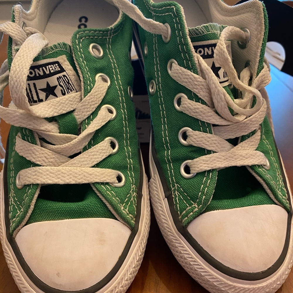 Green Converse All Star low tops size 12 youth